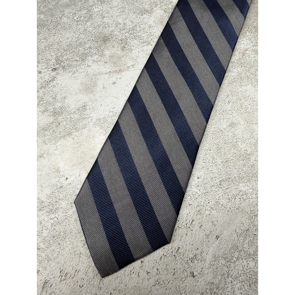 The Tie Bar Silk Blend Tie Mens One Size Blue Striped Pointed Necktie Classic